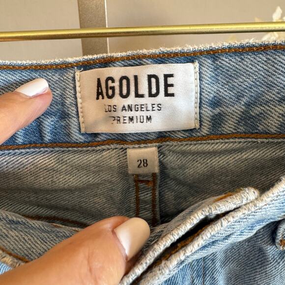 AGOLDE Parker High Rise Denim Shorts Size 28 Distressed Cutoff – Made in Turkey - Picture 4 of 6